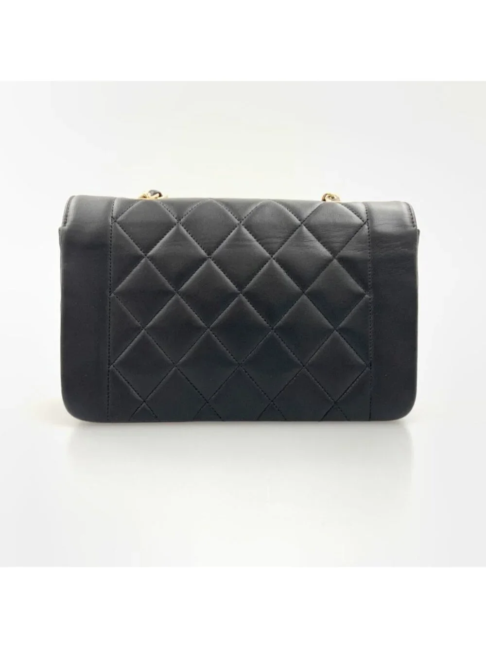 Chanel Diana Quilted Chain Shoulder Bag Black